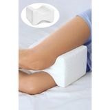 Kırmed Bacak Arası Yastık Hafızalı Visco Ortopedik Diz Arası Yastığı Bacak Destek Minderi Hamileler Için - 25 x 19 x 13 cm - Beyaz