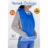 kırmed Hasta Yemek Önlüğü Sıvı Geçirmez Yetişkin Önlüğü Yıkanabilir Su Geçirmez Yatalaklar için Önlük 3 Adet