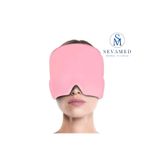 kırmed Mıgren Baş Ağrısı ıçın Soğutucu Başlık Kafa Bandı Soğuk Yüz Maskesi(PEMBE)