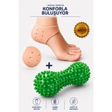 Kırmed Topuk Çatlakları ve Ağrılarına Özel Set - Silikon Topuk Çorabı ve Dikenli Ayak Masaj Topu