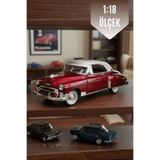 Kırmızı 1:18 Ölçek Die Cast İnce Detay 1950 Chevy Bel Air Oyuncak Metal Klasik Model Araba