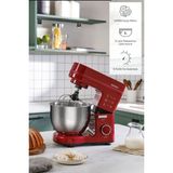 Kırmızı 1500W 5l Stand Mikser, Güçlü ve Şık Mutfak Gereci - Altın - Turkuaz