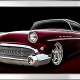 Kırmızı 1955 Buick Roadmaster Araba-3 Motifli Kanvas Tablo DBSANAT12041