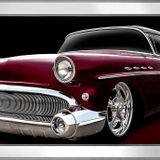 Kırmızı 1955 Buick Roadmaster Araba-4 Motifli Kanvas Tablo DBSANAT1215413