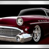 Kırmızı 1955 Buick Roadmaster Araba-4 Motifli Kanvas Tablo DBSANAT1215613