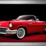 Kırmızı 1957 Ford Thunderbird Klasik Araba-1 Motifli Kanvas Tablo DBSANAT12081