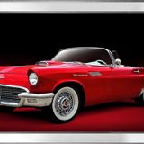 Kırmızı 1957 Ford Thunderbird Klasik Araba-1 Motifli Kanvas Tablo DBSANAT12082