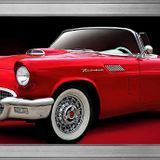 Kırmızı 1957 Ford Thunderbird Klasik Araba-2 Motifli Kanvas Tablo DBSANAT12109