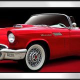 Kırmızı 1957 Ford Thunderbird Klasik Araba-2 Motifli Kanvas Tablo DBSANAT12111
