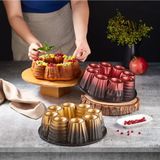 Kırmızı 26 cm Döküm Granit Muffin Kek Kalıbı, Dayanıklı ve Şık Tasarım - Seçenek 1 - Açık Gri