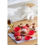 Kırmızı 6'lı Silikon Muffin Kalıbı, Pratik ve Dayanıklı Mutfak Aksesuarı - Seçenek 1 - Açık Gri