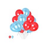 Kırmızı - Açık Mavi Metalik Balon 70 Adet+ 5 mt balon zinciri