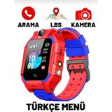 Kırmızı Akıllı Çocuk Takip Saati, Sim Kartli, Uzaktan Dinleme, Türkçe Menü - Seçenek 1 - Altın - Turkuaz