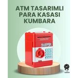 Kırmızı Atm Kasa Tipi Biriktirme Kumbarası