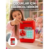 Kırmızı Atm Kasa Tipi Para Biriktirme Kumbarası - Lisinya