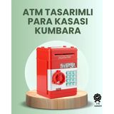 Kırmızı Atm Kasa Tipi Para Biriktirme Kumbarası
