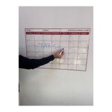 Kırmızı Aylık Planlayıcı Statik Akıllı Yazı Tahtası – Duvar, Cam ve Tahtaya Uygulanır – 85×56 cm