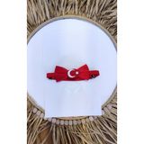 Kırmızı Ayyıldızlı 23 Nisan 29 Ekim Tek Papyon - Standart - Kırmızı - Beyaz