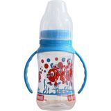 Kırmızı Balıklı Mavi Kulplu 150 ml Bebek Biberonu, Sağlıklı ve Güvenli Kullanım - Ahşap - Ceviz