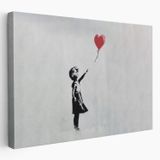 Kırmızı Balonu Uçan Kız Banksy Dekoratif Kanvas Tablo, Duvar Dekoru 5059