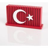 Kırmızı Beyaz 3D Türk Bayrağı Biblosu Ofis Masa Üstü Bayrağı Iş Yeri Hediyesi - Kırmızı - Beyaz