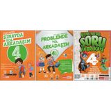 Kırmızı Beyaz 4. Sınıf Sınavda Yol Arkadaşım+Problemde Yol Arkadaşım+Soru Fabrikası (3 Kitap)