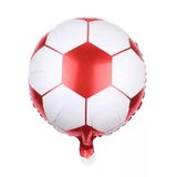 Kırmızı Beyaz Baskılı Futbol Topu Folyo Balon 18 İnç