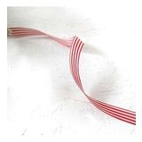 Kırmızı beyaz çizgili tafta kurdele, 10 metre 10 mm
