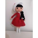 Kırmızı Beyaz Güz Bebek Amigurumi Organik Oyuncak
