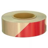 Kırmızı Beyaz Reflektif Bant 50Mm X 46 Metre Reflektör Şerit Bant Kendinden Yapışkanlı