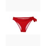 Kırmızı Bir Taraf Kalın İp Bağcıklı Bikini Altı
