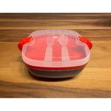 Kırmızı Bölmeli Öğrenci Beslenme Okul Saklama Kabı İş Lunch Box Piknik Kabı Kahvaltılık