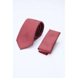 Kırmızı-Bordo Desenli 7 Cm Kravat 1090260132