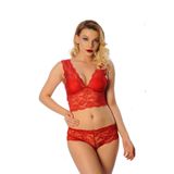 Kırmızı Bralet Dantelli Sütyen Takım 2 Li - 6255