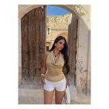 kırmızı butiks Degaje Yaka Simli Bluz