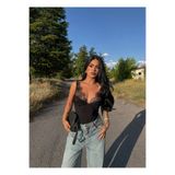 kırmızı butiks Siyah Güpürlü Sandy Bralet