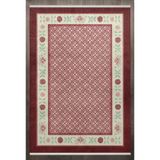 Kırmızı Çerçeve Modern Geometrik Etnik Eskitme Desenli Boho Makinada Yıkanabilir Hafif Hav Toz Vermez Leke Tutmaz Kaymaz Taban Dijital Makine Baskı Halı Oturma Odası Salon Yolluk Koridor Mutfak Halısı