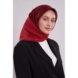 Kırmızı Çift Renk Kehribar Eşarp