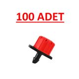 Kırmızı Debı Ayarlı Damlatıcı Kucuk Plastık Damlama 100Lu Paket