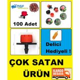 Kırmızı Debi Ayarlı Hat Üstü Damla Sulama Damlatıcı Meme
