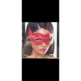 Kırmızı Deri Görünümlü Kedi Göz Maskesi Ayarlanabilir | Parti Aksesuarı, Cosplay Uyumlu, Ayarlanabilir Bant, Göz Maskesi, Kedi Tasarımı