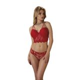 Kırmızı Destekli Push Up Bralet Sütyen ve Külot Takım (Kırmızı / 75B)
