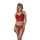 Kırmızı Destekli Push Up Bralet Sütyen ve Külot Takım (Kırmızı / 90B)