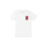 Kırmızı Don't Stop The Music Cep Logo Tasarımlı Beyaz Tişört