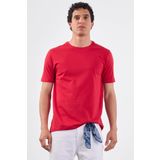 Kırmızı Düz Erkek T-Shirt - Slim Fit