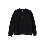 Kırmızı El Atarisi Desenli Nakış Bisiklet Yaka Sweatshirt