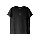 Kırmızı El Atarisi Desenli Nakış Siyah T-Shirt