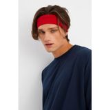 Kırmızı Erkek Pamuklu Penye, Kaymaz, Terletmez, Ultra Hafif, Spor Saç Bandı Bandana