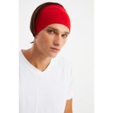 Kırmızı Erkek Pamuklu Penye, Kaymaz, Ultra Hafif, Spor Geniş Saç Bandı Bandana Buff