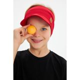 Kirmizi Erkek Uv Korumali Katlanabilir Ustu Acik Yumusak Siperli 100 Pamuklu Penye Tenis Vizor Sapka